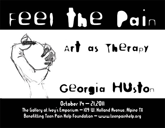 Poster for Georgia's 'Feel the Pain' art show.