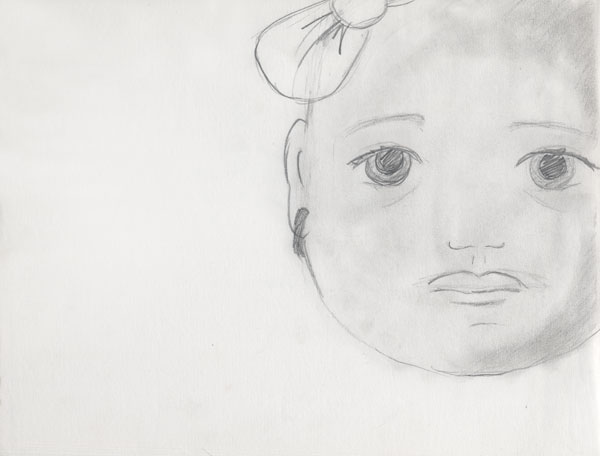 Drawing of baby girl.
