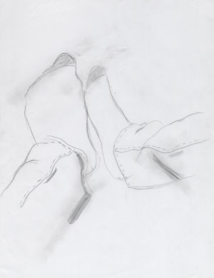 Drawing of Georgia's feet.