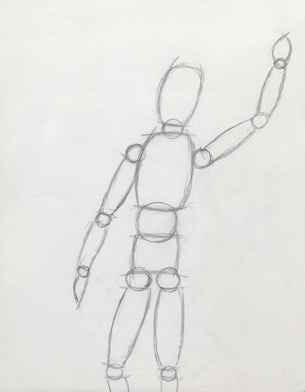 Sketch of human figure proportions.