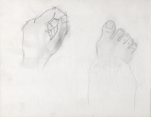 Drawing of hand and foot.