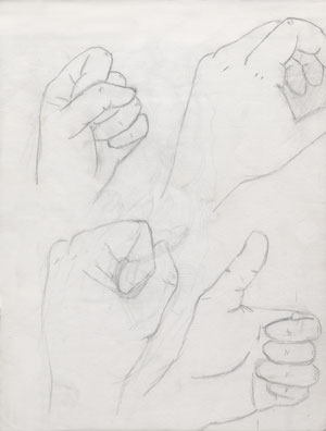 Drawing of hands.