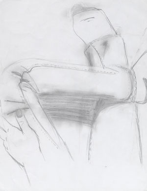 Drawing of legs and feet.